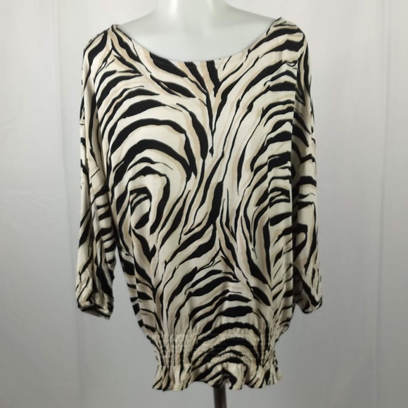 LOFT Tops - Ann Taylor Loft Size Large Animal Print Blouse Top